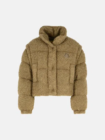 Moncler 'citynelle' Beige Acrylic Blend Down Jacket In Brown