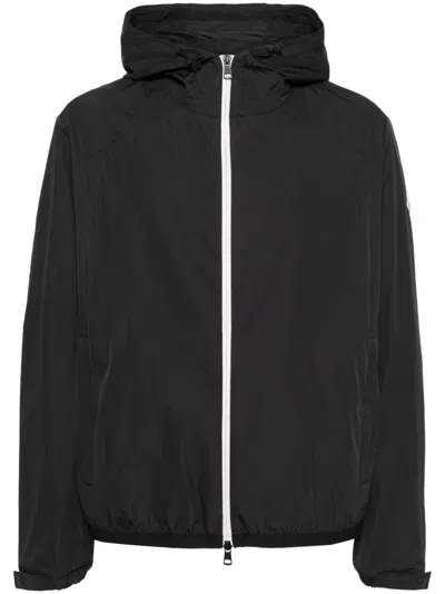 Moncler Slogan-print Shell Jacket In Black