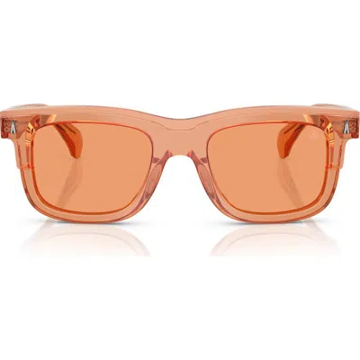 Moncler Claro 51mm Polarized Square Sunglasses In Orange