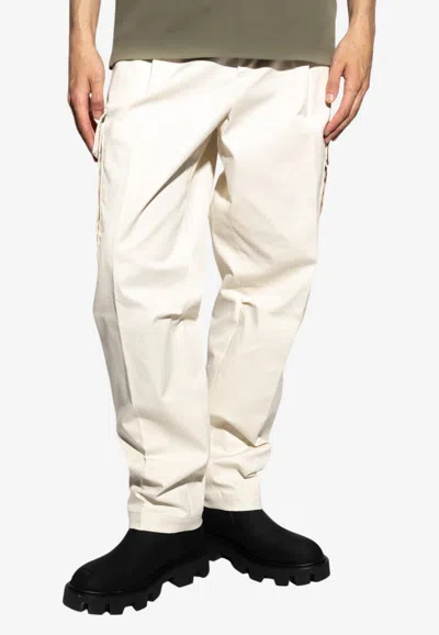 Moncler Classic Cargo Pants In Cream