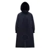 Moncler Classic Hood Logo-patch Coat In Blue