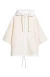 Moncler Hooded Cape In Pastel Yellow