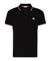Moncler Short Sleeve Round Collar Polo Shirt In Black