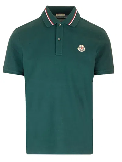 Moncler Classic Polo In Green