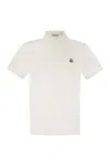 Moncler Cotton Polo Shirt With Logo On The Front In White