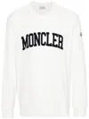 Moncler Logo-embroidered Cotton Sweatshirt In White