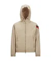 Moncler Claut Logo Patch Hooded Jacket In Nude