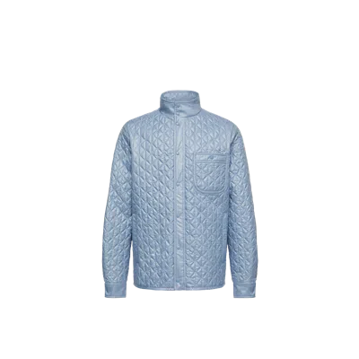 Moncler Cleorine Geometric-quilted Padded Mid-length Jacket, Men, Blue, Size: 3
