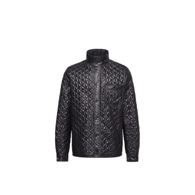 Moncler Cleorine Geometric-quilted Padded Mid-length Jacket In Black