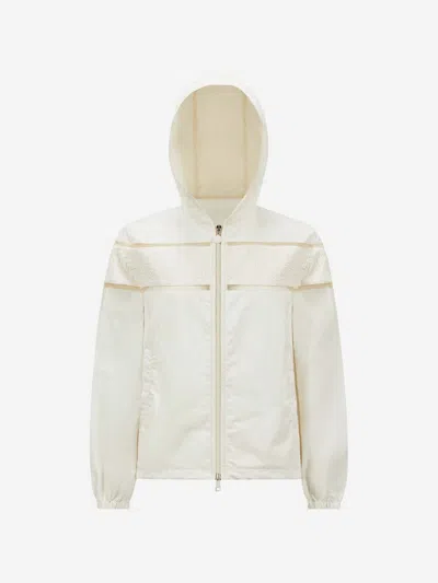 Moncler Clisson Embroidered Hooded Jacket In Neutral