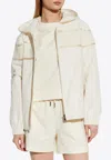 Moncler Clisson Hooded Jacket With Openwork-inserts In White
