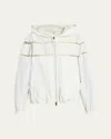 Moncler Clisson Hooded Windbreaker In Natural