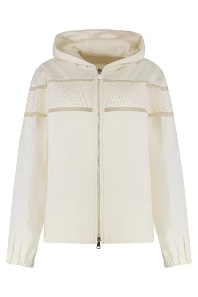 Moncler Clisson Technical Fabric Hooded Jacket In White