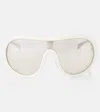 Moncler Cloche Pilot Sunglasses In White/grey