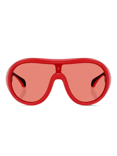 Moncler Cloche Shield-frame Sunglasses In Red