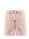 Moncler Waistband Elastic Pockets Side Shorts In Pink