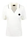 Moncler Cotton Pique Polo Shirt In White