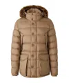 Moncler Clunye Hooded Mid-length Down Jacket In Brown