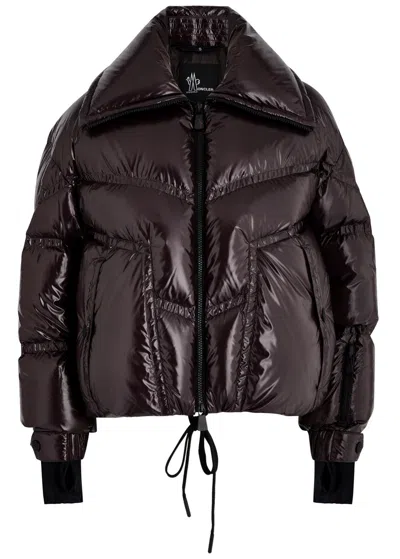 Moncler Cluses Quilted Shell Jacket In Dark Brown
