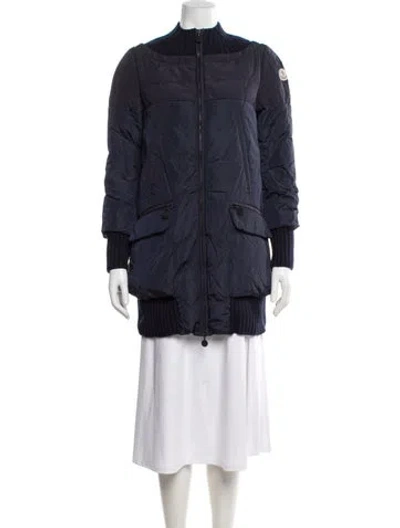 Pre-owned Moncler Coat In Blue