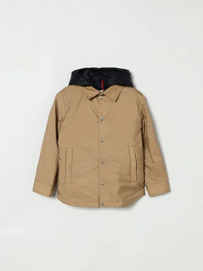 Moncler Coat  Kids Color Beige In Brown