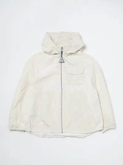 Moncler Coat  Kids Colour Cream In Metallic