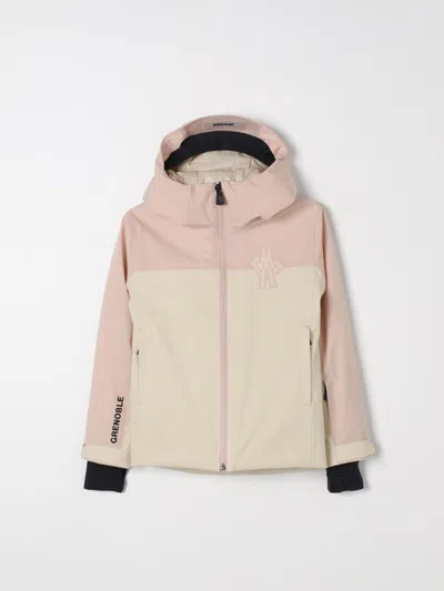 Moncler Kals High Performance Ski Jacket In Beige/pink