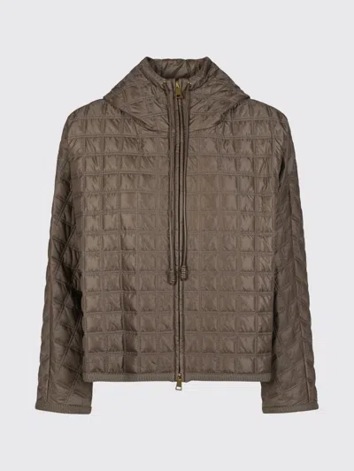 Moncler Coat Woman In Brown