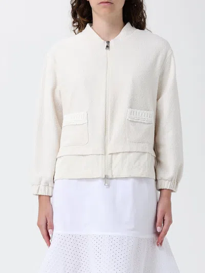 Moncler Coat Woman In White