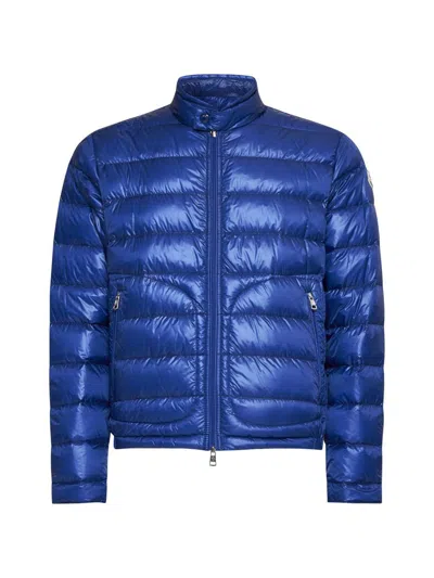 Moncler Coats In Blu Elettrico