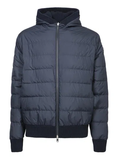 Moncler Reversible Padded Hoodie In Blue