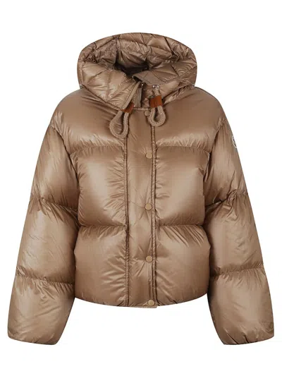 Moncler Borey Quilted Shell Jacket In Brown