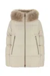 Moncler Beige Polyester Laichefur Down Jacket In Beige O Tan