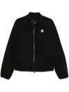 Moncler Hemmed Jacket With Collar And Zip Pockets In Black