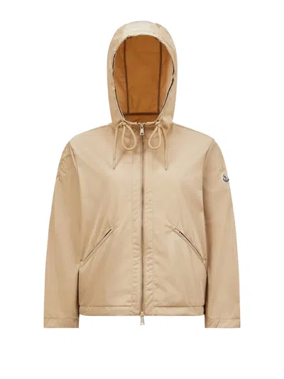 Moncler Black Woolen Outerwear Coats In Gold