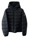Moncler Hooded Down Jacket Featuring Elastic Cuffs In Black