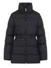 Moncler Quilted Jacket With High Collar And Pockets In Black