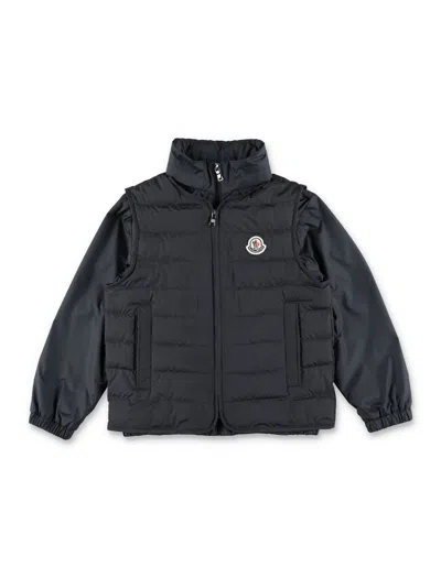 Moncler Mini 3-in-1 Adaptable Jacket For Boys In Black
