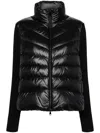 Moncler Womens Black Funnel-neck Brand-patch Regular-fit Shell-down Jacket In Black