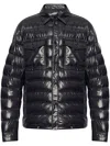 Moncler Blue Down Jacket With Front Press-stud Fastening In Blue