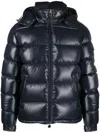 Moncler Cuvellier Water Resistant Down Puffer Jacket In Blue