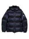 Moncler Hooded Zip-fastening Coat In Blue