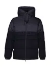 Moncler Andres Jacket In Nylon And Wool In Blue Navy, Dark Blue