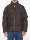 Moncler Logo-patch Padded Jacket In Brown