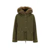 Moncler Effraie 3-in-1 Shearling Trimmed Down Parka In Green