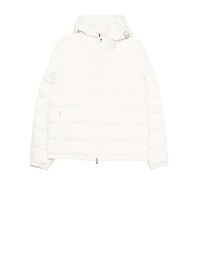 Moncler Hooded Quilted Jacket In White