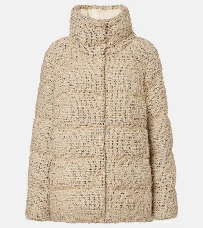 MONCLER COCHELLE CHECKED TWEED DOWN JACKET