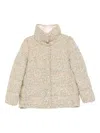 Moncler Cochevisse Lurex Boucle Puffer Jacket In Neutral