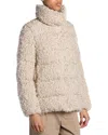 Moncler Cochevisse Lurex Boucle Puffer Jacket In Light Beige