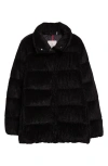 Moncler Cochevisse Metallic Corduroy Down Jacket In Black